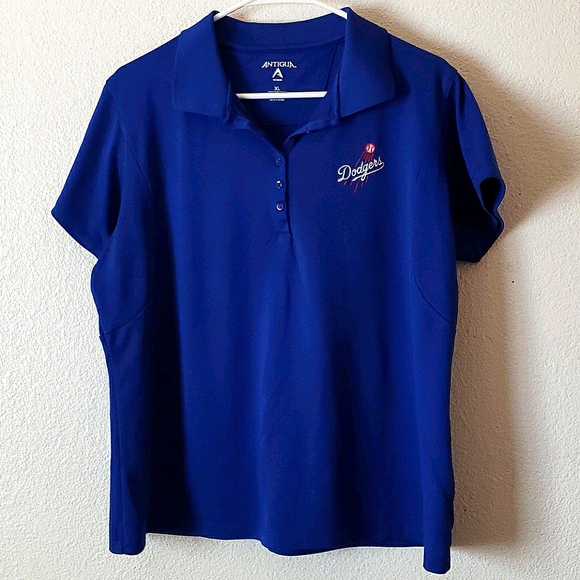 MLB Tops - Antigua Dodgers Embroidered Blue Polo Size SZ XL